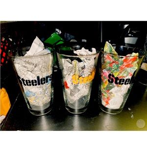 Steelers glass cups
